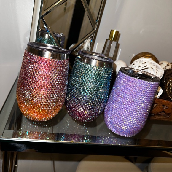 Custom Made Wine Rhinestone Tumbler Cups 🔥 - Picture 2 of 6